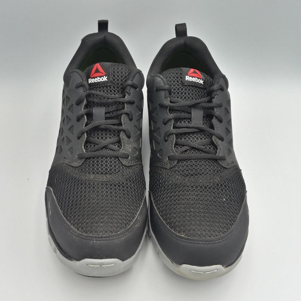 Reebok Sublite Cushion Work Mens 10 Black Alloy Safety Toe Slip Resistant Shoes - Picture 8 of 14